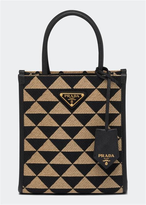 prada logo jacquard tote bag price